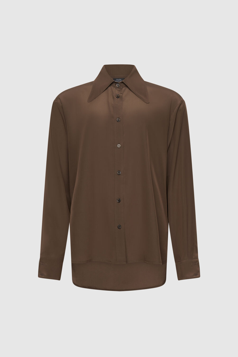 Oversize Seidenbluse in Braun