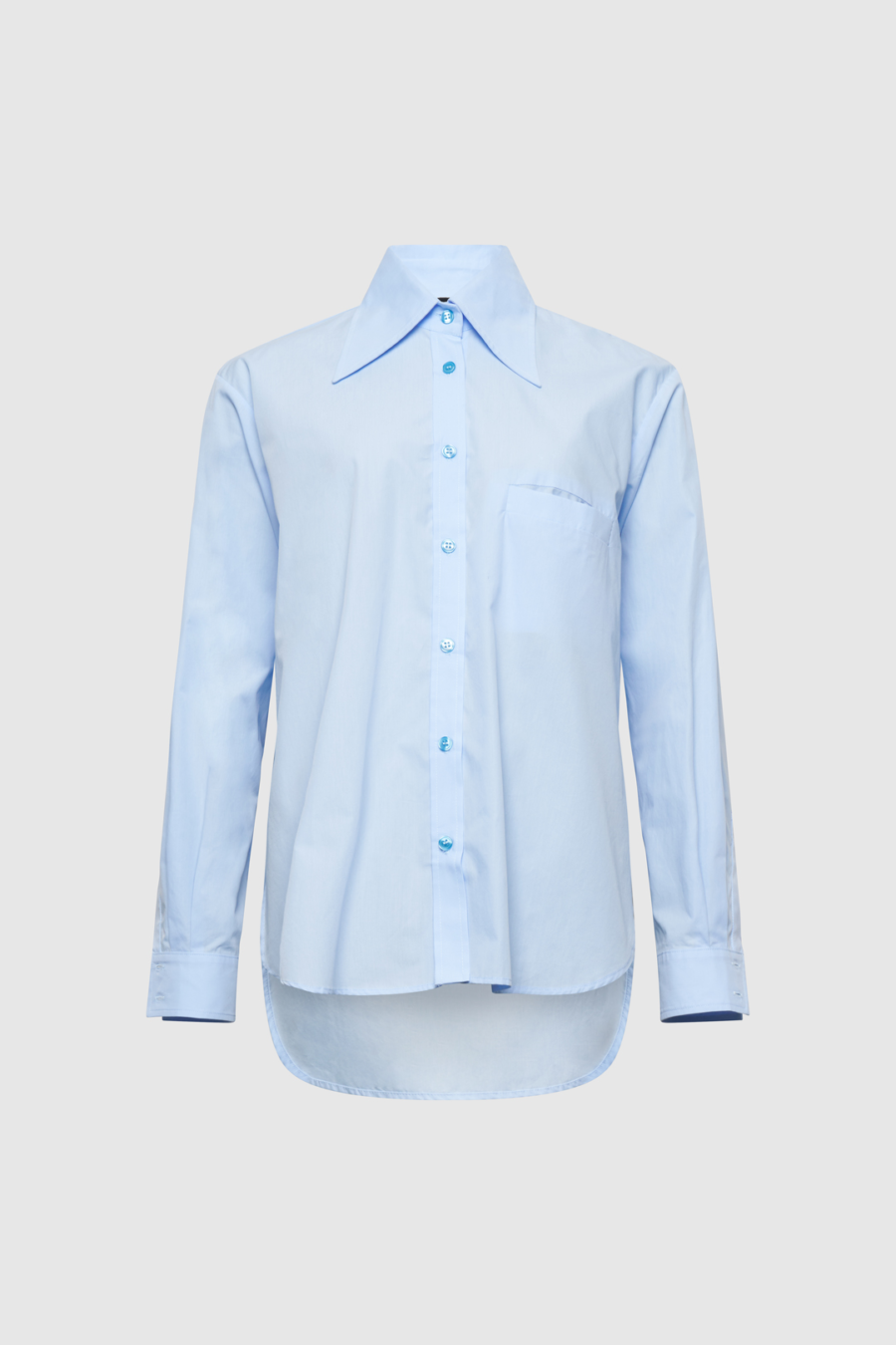 Oversized Baumwollbluse in Blau