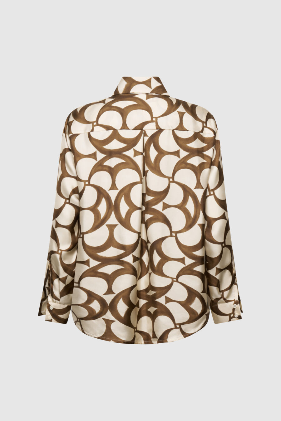 Oversize-Seidenbluse mit grafischem Print