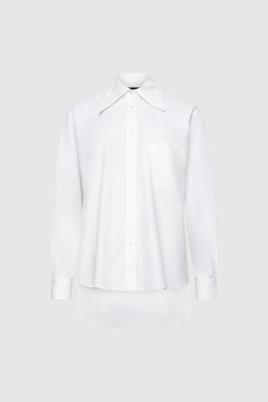 Oversized Baumwollbluse in Weiß