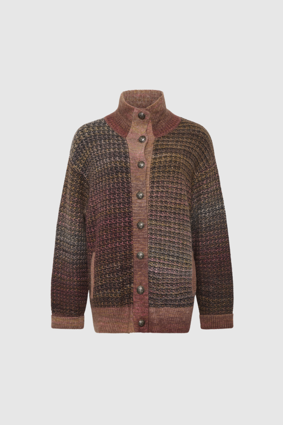 Strickcardigan aus Merinowolle in Multicolor-Melange