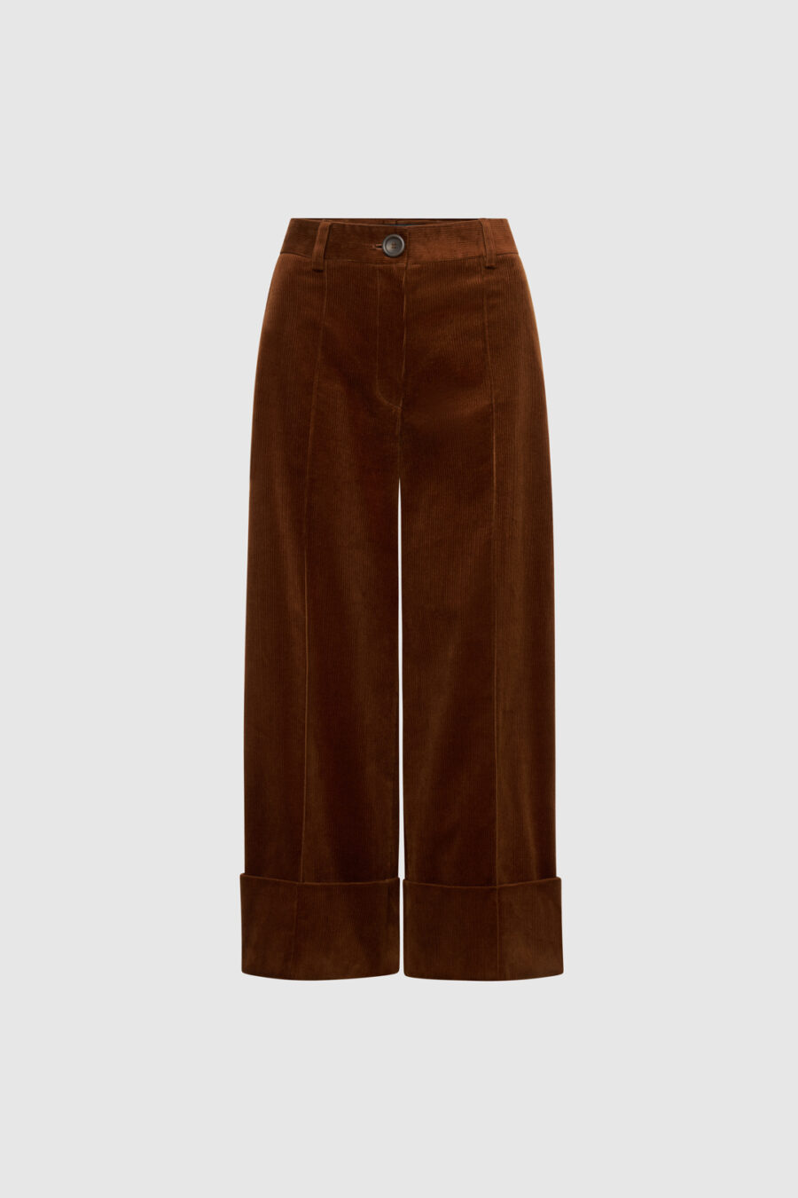 Cord-Culotte aus Baumwolle und Seide in Cognac