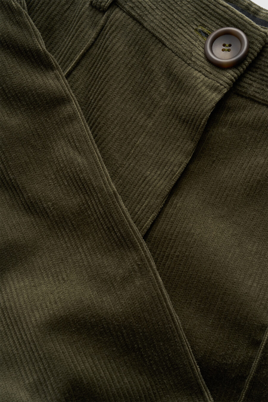 Cord-Culotte aus Baumwolle und Seide in Olive Detail