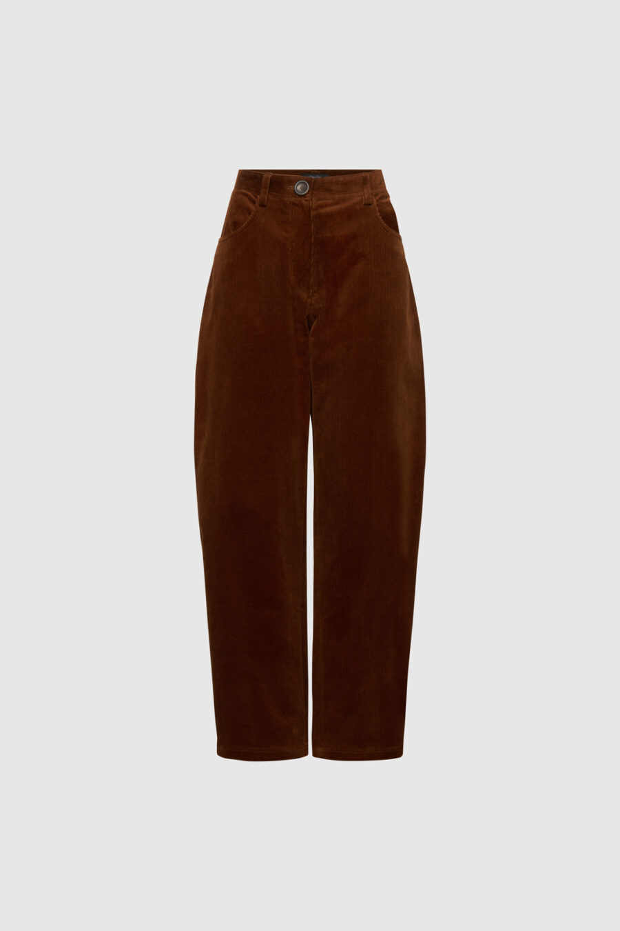 Cordhose mit weiter Silhouette in Braun