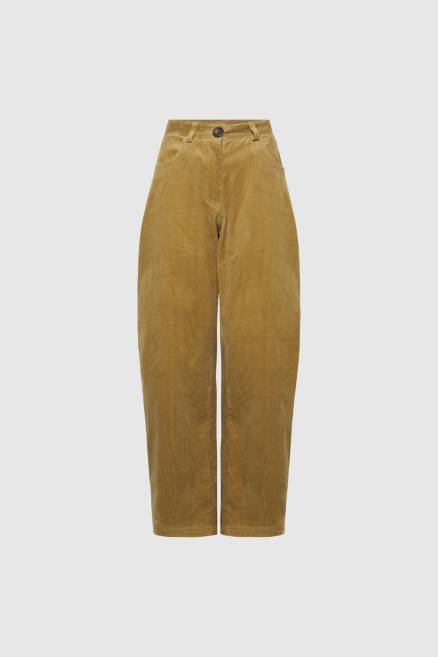 Cordhose mit weiter Silhouette in Camel
