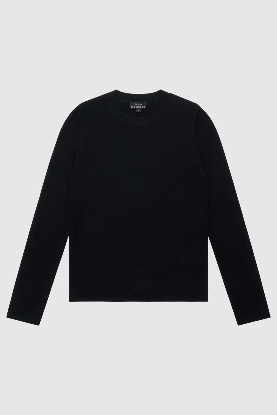 Feinstrickpullover aus 100 % Merinowolle in Schwarz
