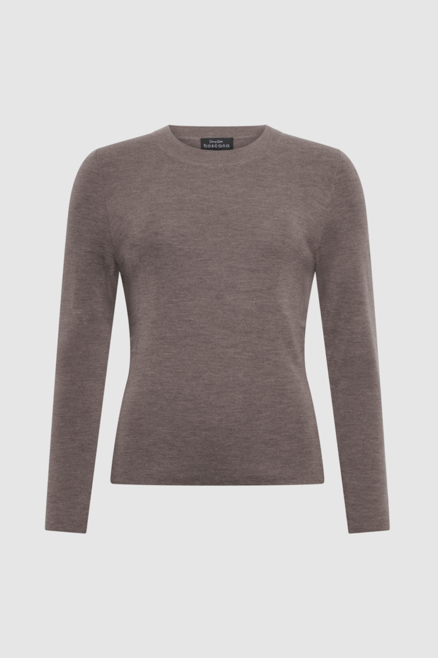 Feinstrickpullover aus Merinowolle in Braun, Boscana Boscana, Boscana Manufaktur, Leipzig, Atelier Leipzig, Damenmode, Modemanufaktur, Manufaktur für Damenmode, Premium-Damenmode, Strickmode, Strickpullover, Strickcardigan, Premium-Strick, Boscana, Boscana Manufaktur, Leipzig, Atelier Leipzig, Damenmode, Modemanufaktur, Manufaktur für Damenmode,