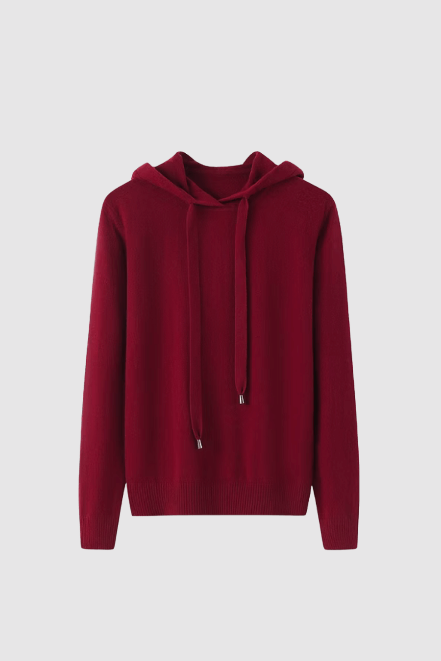 Kaschmir-Hoodie aus 100 % Kaschmir in Bordeaux