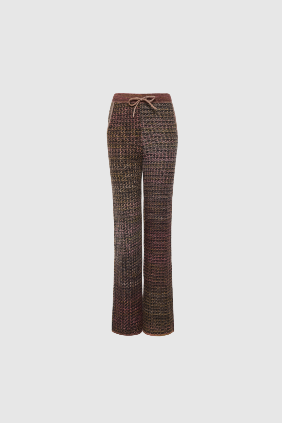 Strickhose aus Merinowolle im Farbverlauf Bordeaux - Braun Strickhose mit Multicolor-Melange