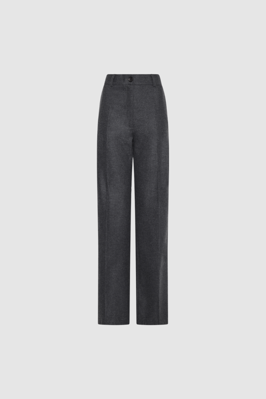 Hose aus Schurwollhose in Anthrazit Melange mit gerader Silhouette