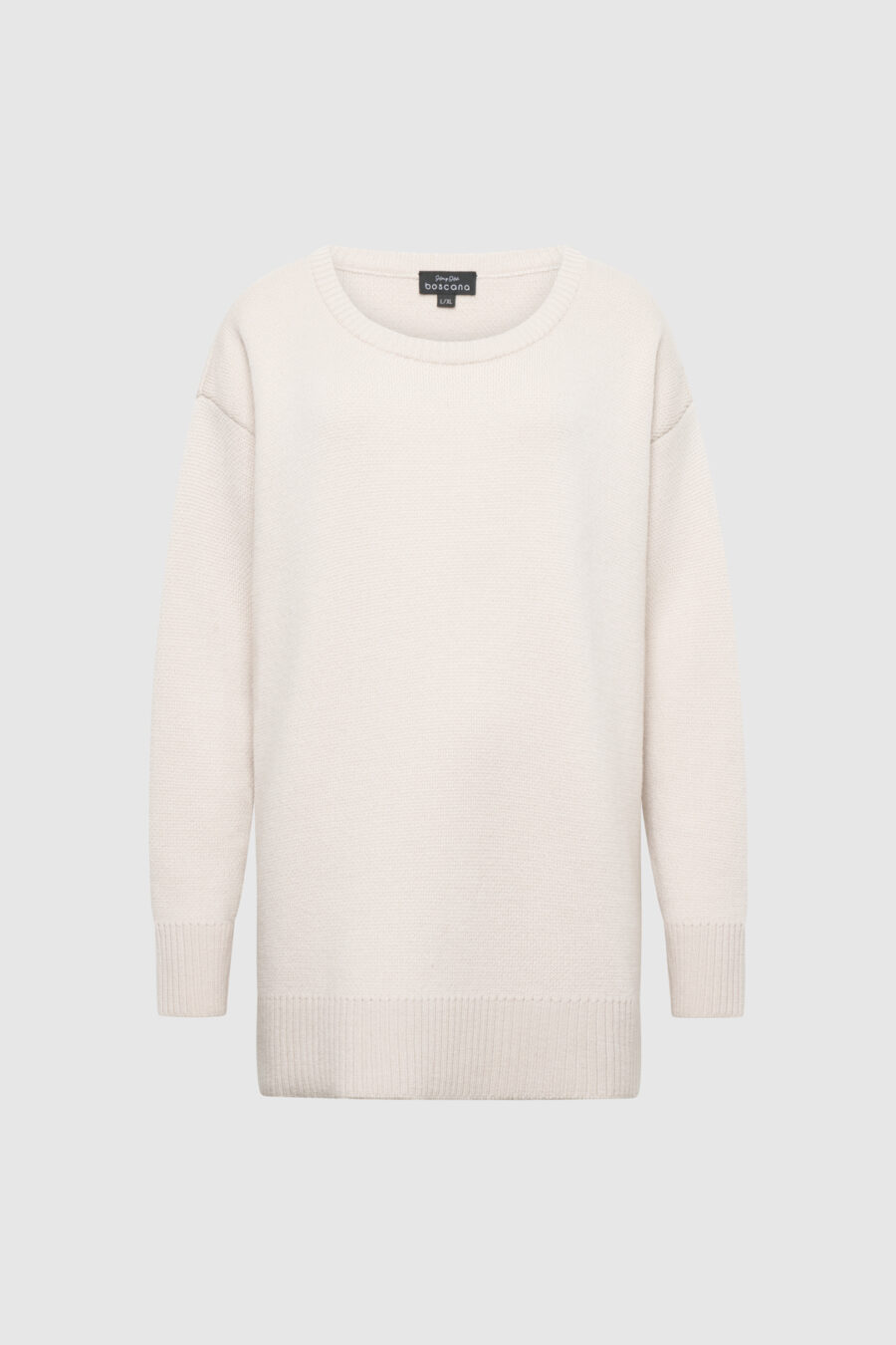 Oversize-Pullover aus extrafeiner Merinowolle in Ivory