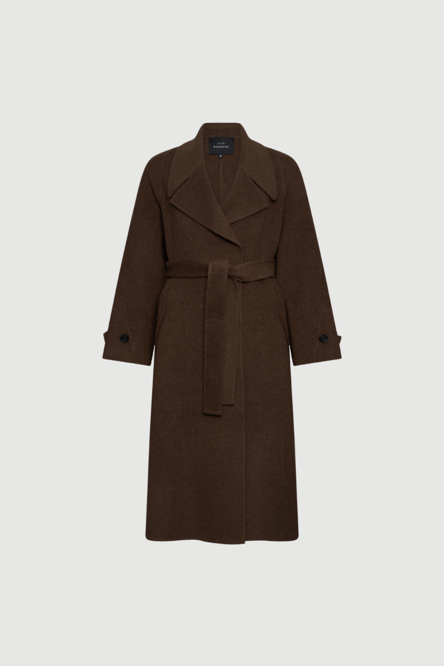 Oversize-Wollmantel mit Alpaka in Braun