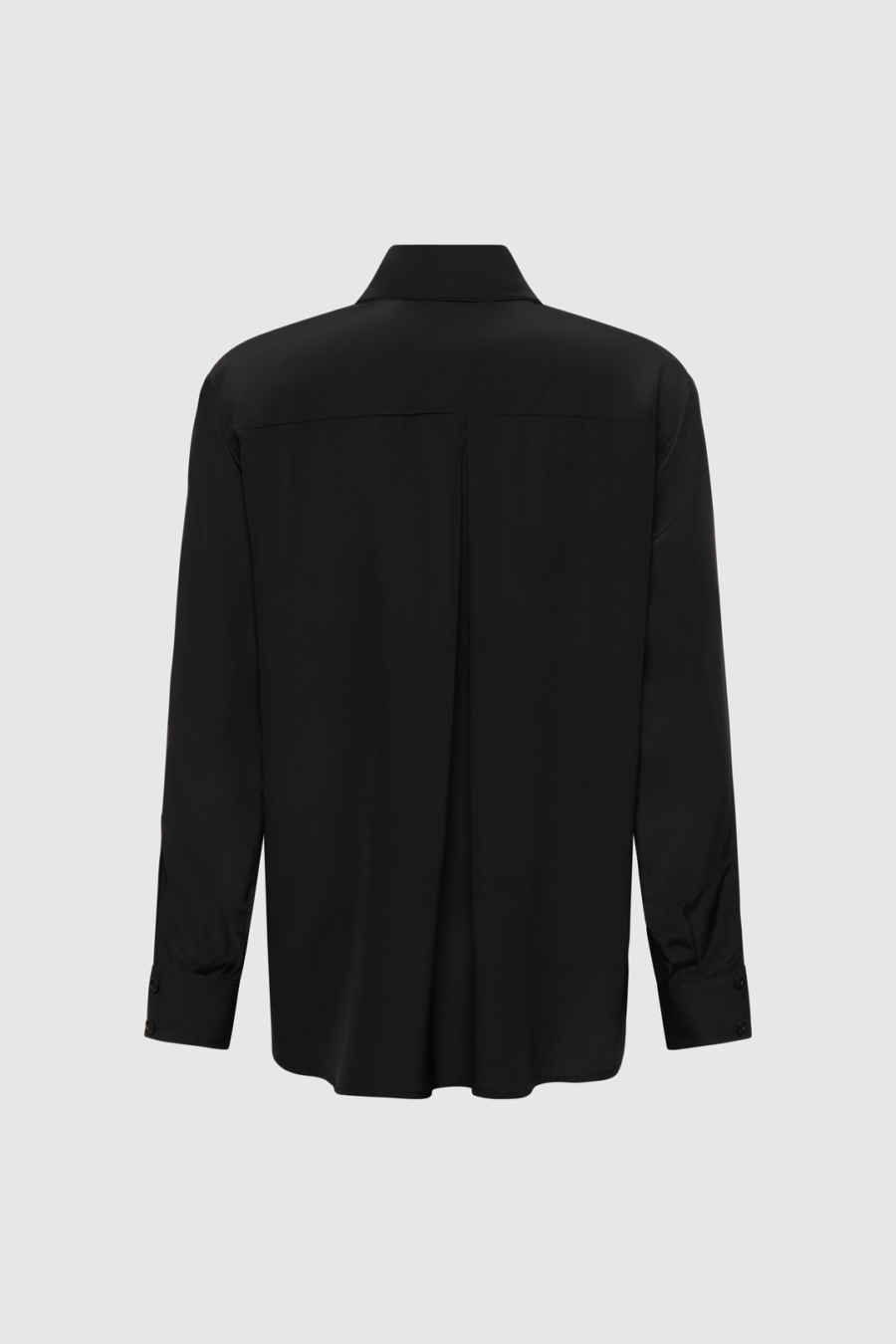Oversize-Seidenbluse in Schwarz