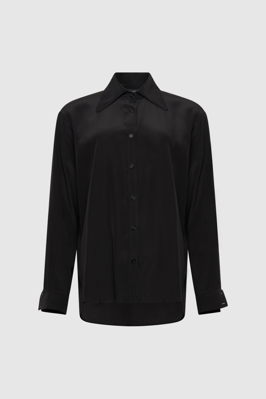 Oversize-Seidenbluse in Schwarz
