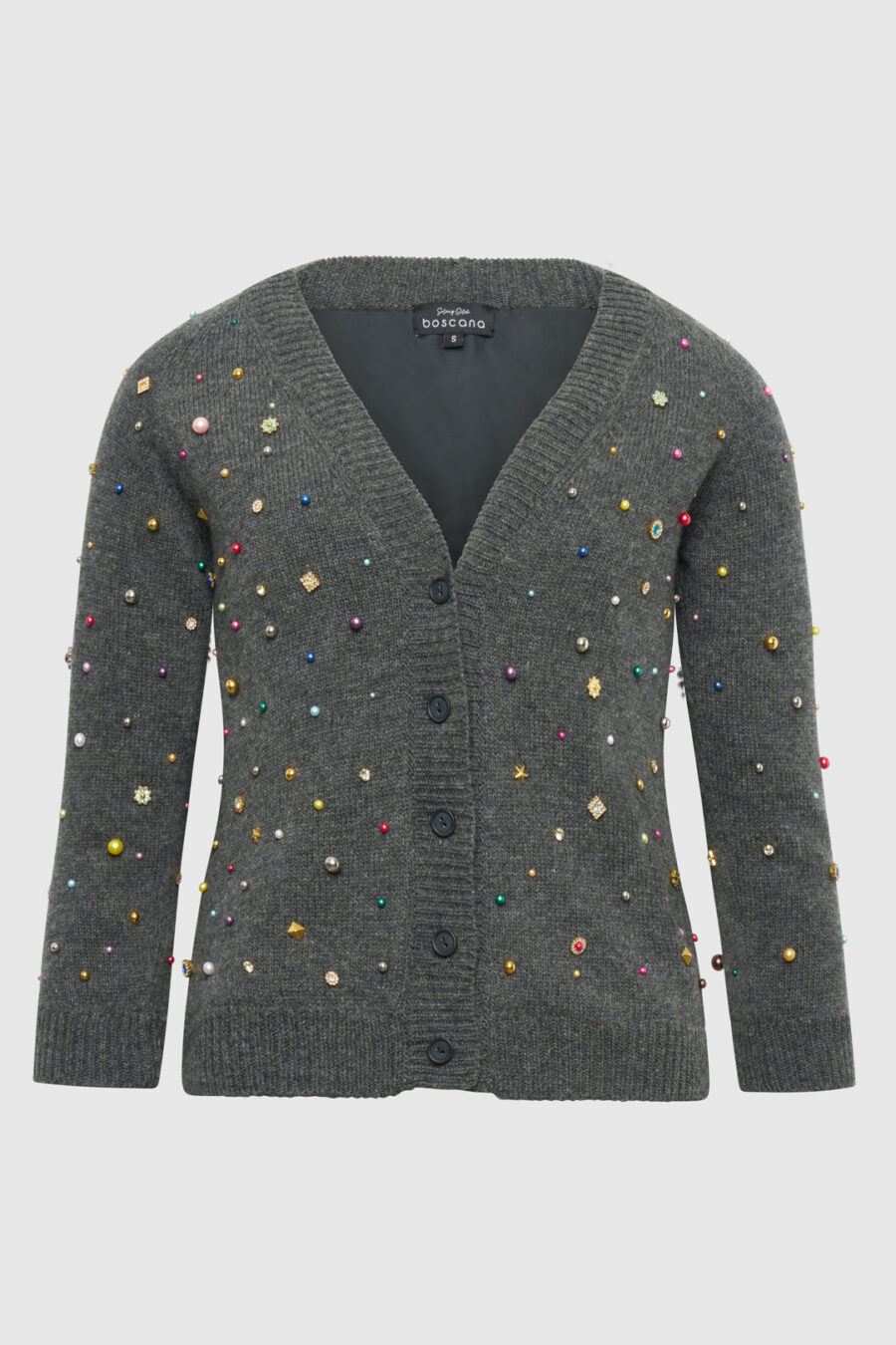 Strickjacke mit Perlen Front