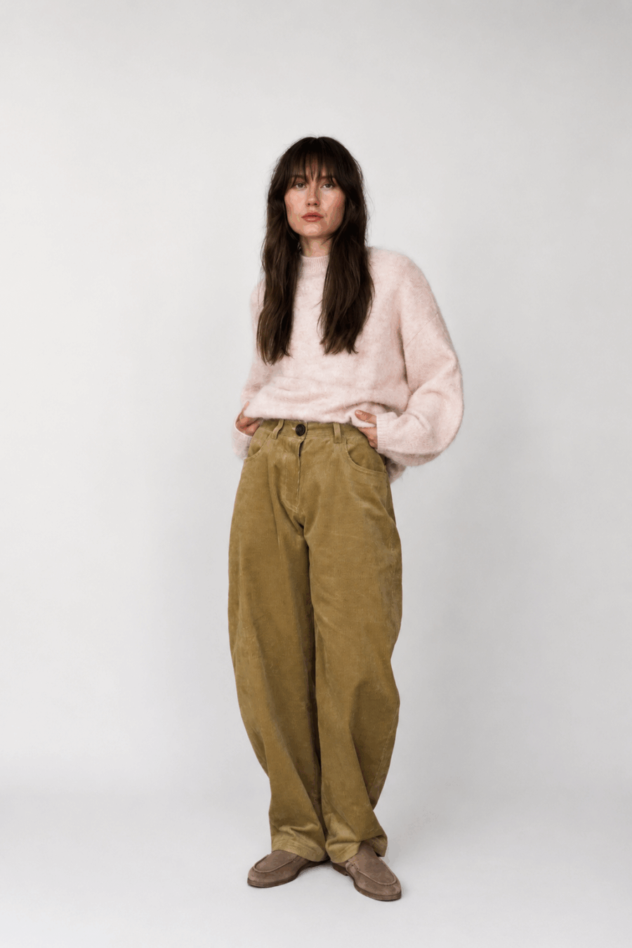 Oversize Kaschmirpullover in Rosé