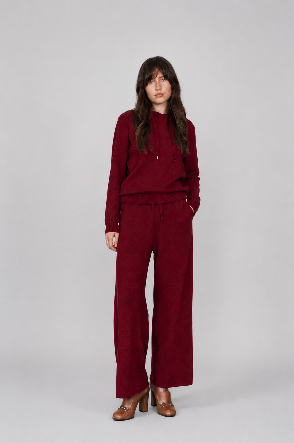 Kaschmirhose aus 100 % Kaschmir in Bordeaux