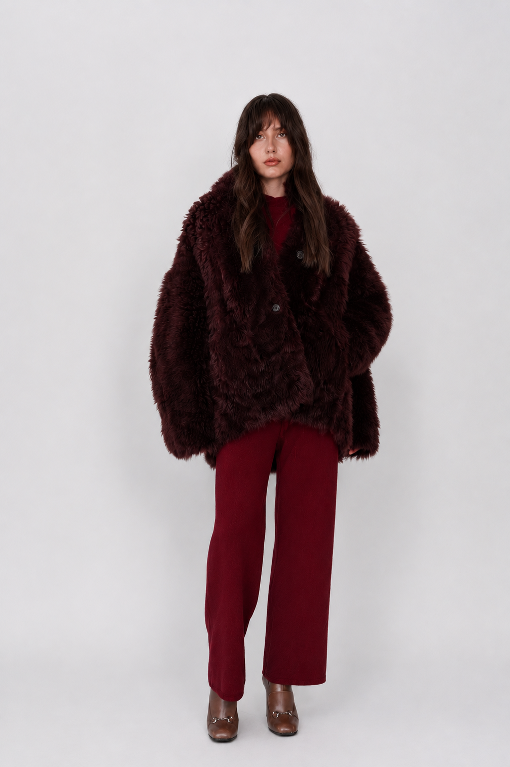 Wendejacke aus Lammfell & Nappaleder – Bordeaux