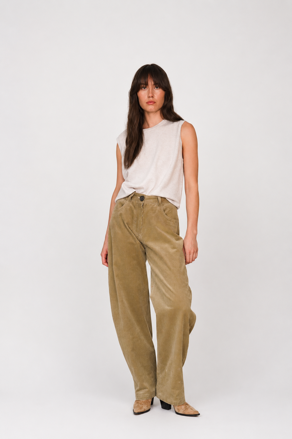 Kaschmir-Pullunder aus Kaschmir in Creme