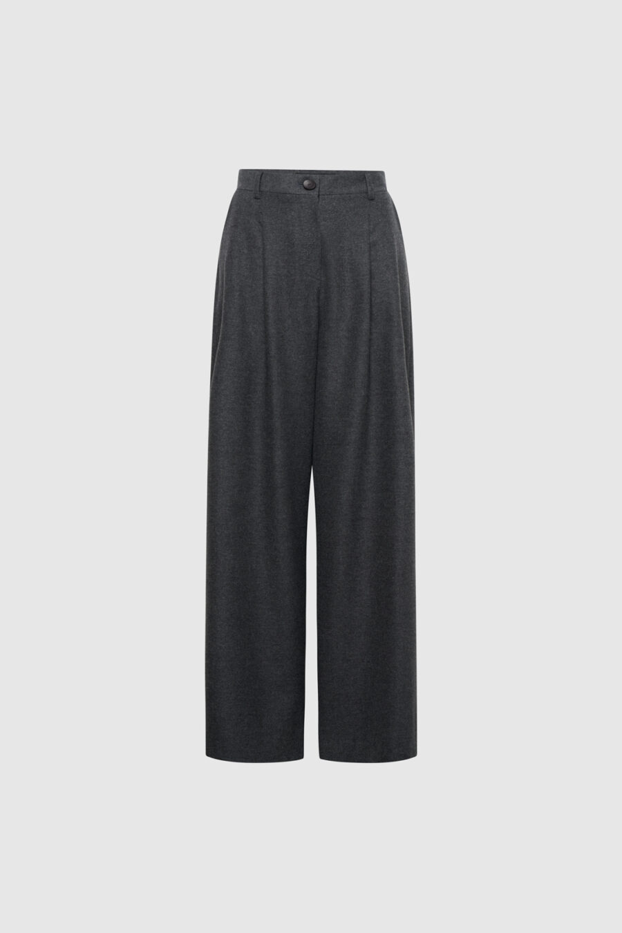 Weite Hose aus Schurwolle in Grau