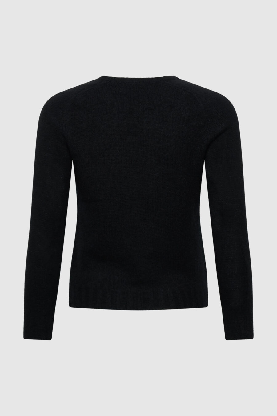 Feinstrickpullover aus Merinowolle und Maulbeerseide in Schwarz