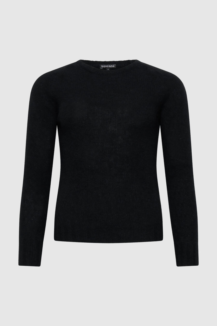 Feinstrickpullover aus Merinowolle und Maulbeerseide in Schwarz