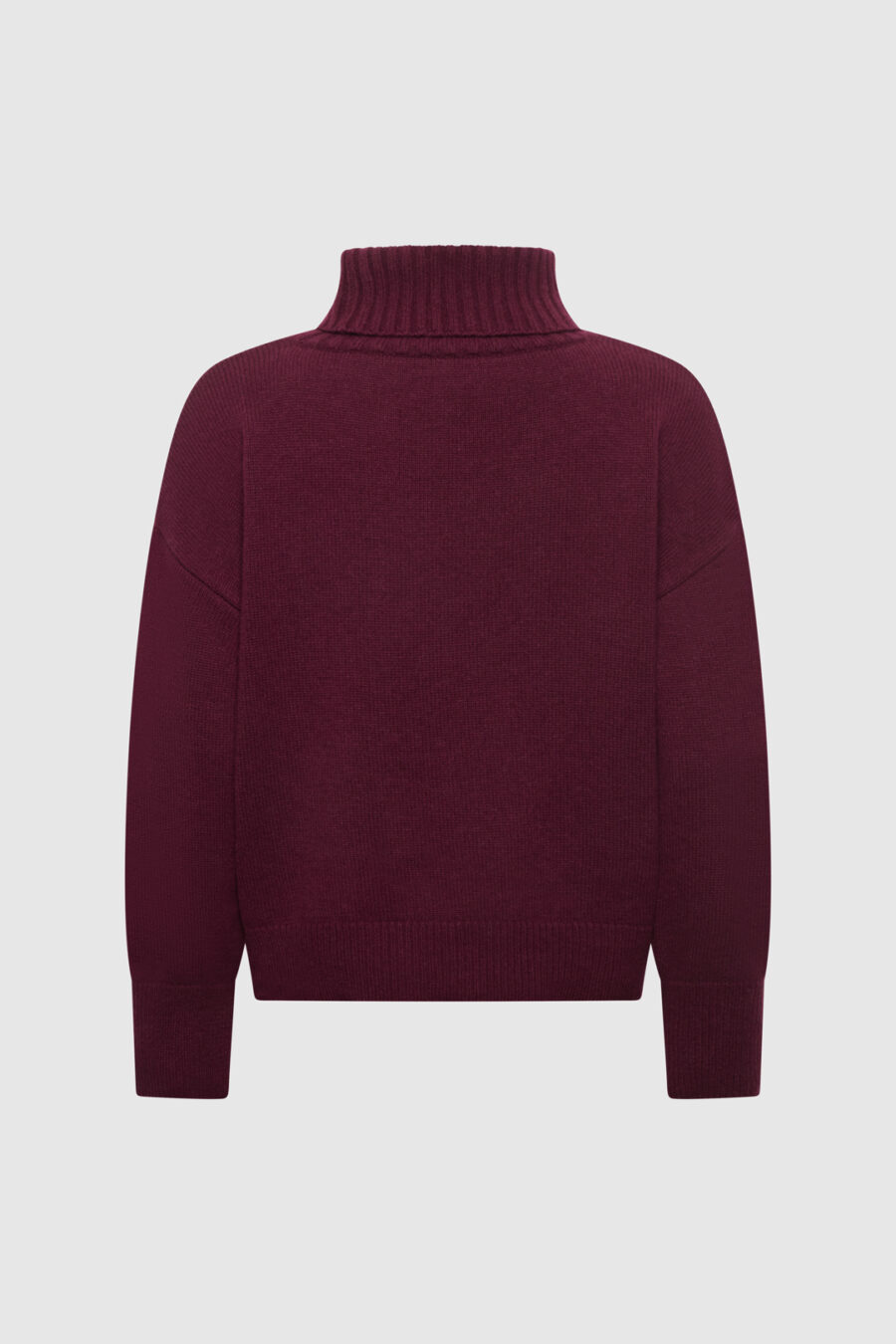Oversize-Rollkragenpullover aus Kaschmir in Bordeaux