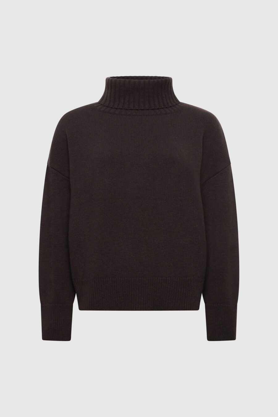 Oversize-Rollkragenpullover aus Kaschmir in Braun
